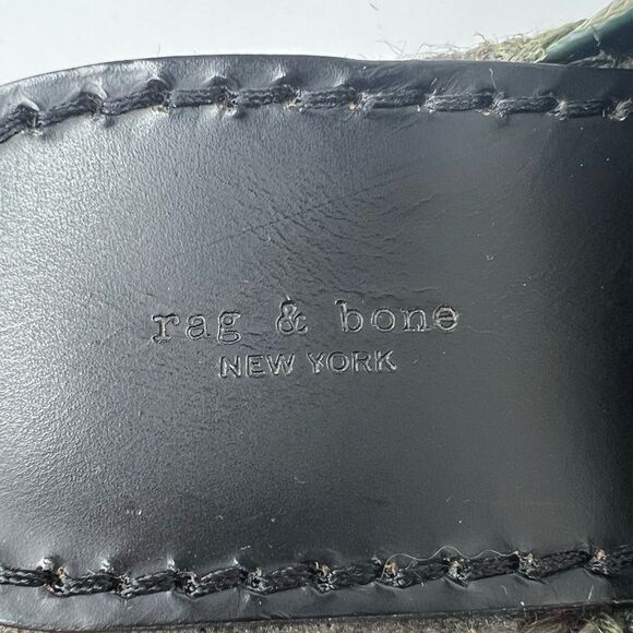 Rag & Bone Viv Espadrille Safari Khaki Micro Croco Leather Mule Sandals Sz 8/38 - Picture 10 of 11